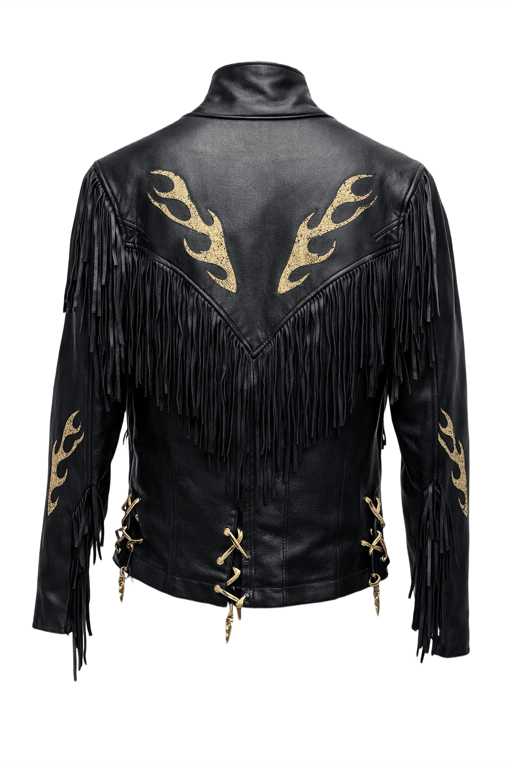 1990s Black Leather Jacket - Back View