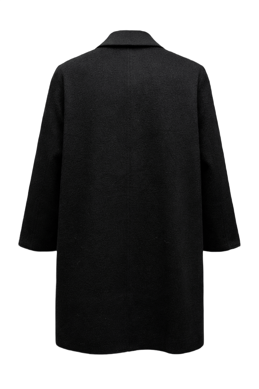 1990s Dark Charcoal Wool Coat - Back View