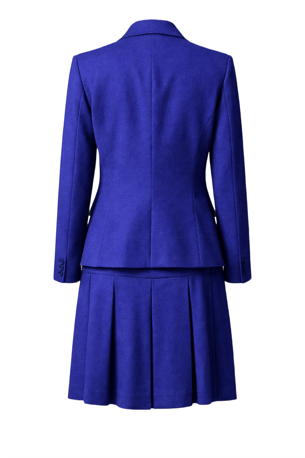 1980s Royal Blue Wool Power Suit - Back View