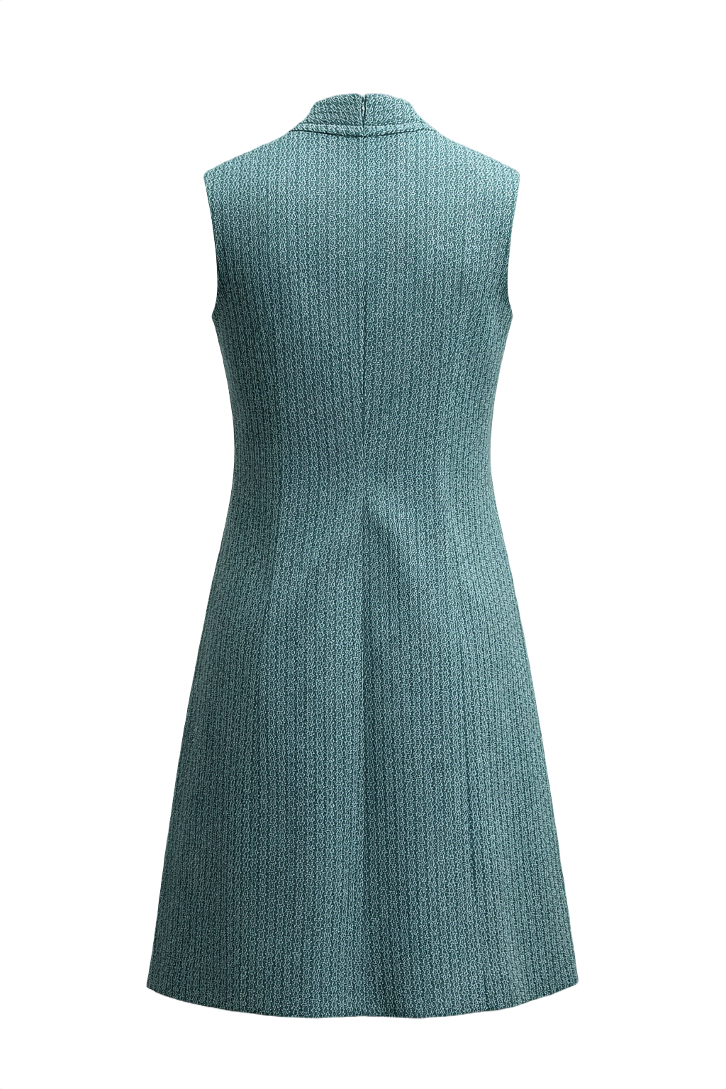 1960s Teal Shift Dress - Back View