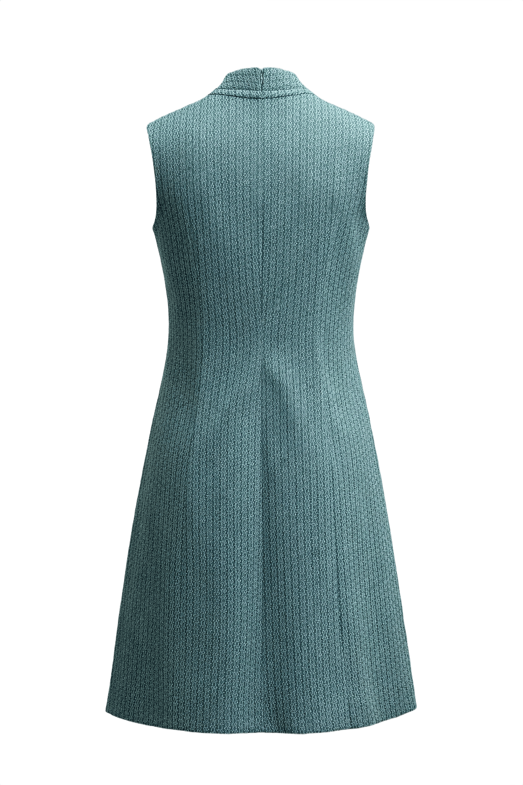 1960s Teal Shift Dress - Back View