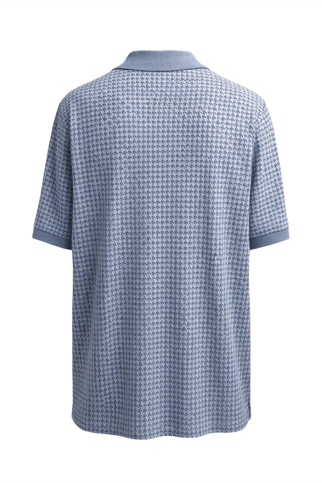 1980s Blue Woven Polo Shirt - Back View