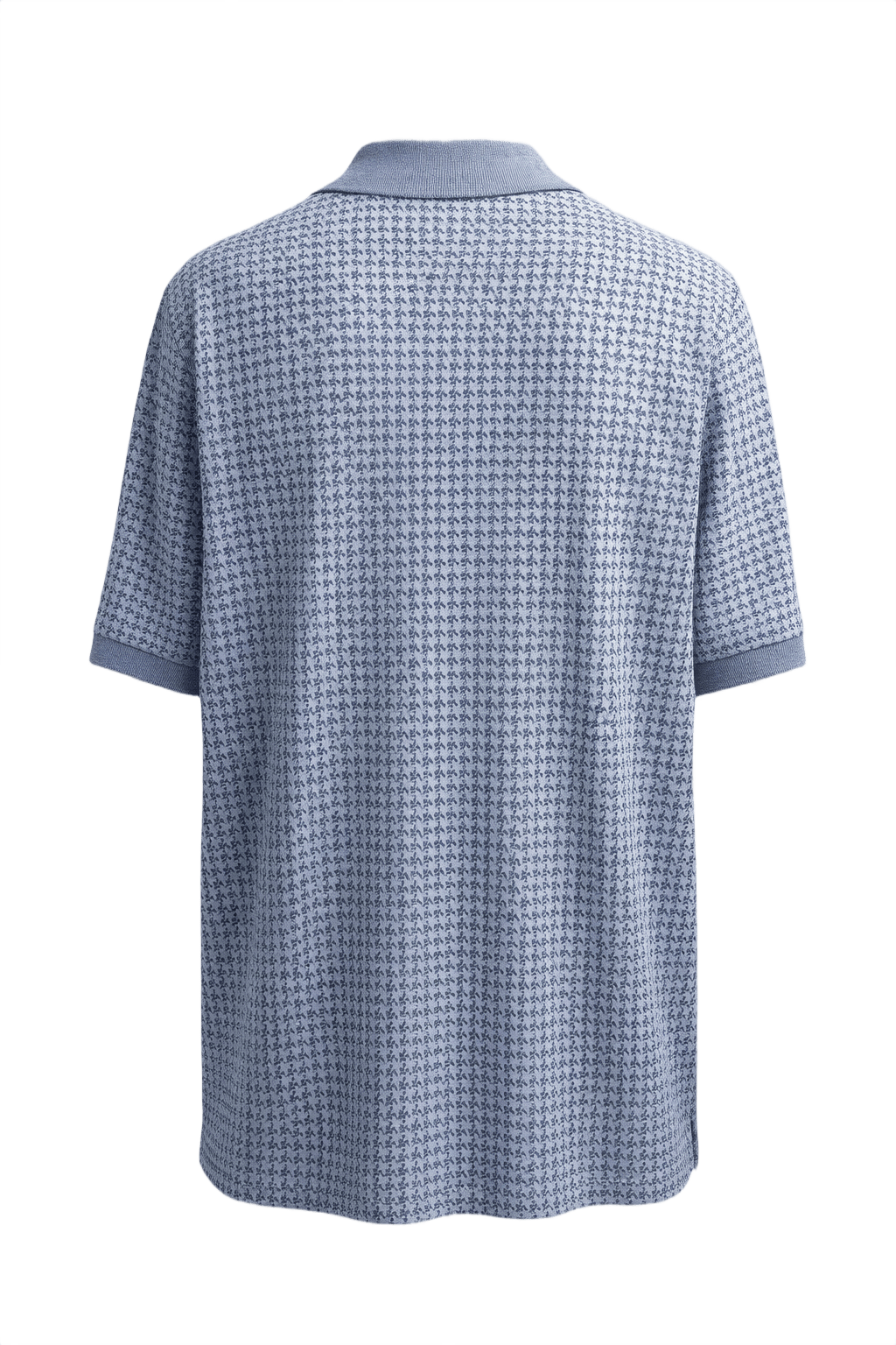 1980s Blue Woven Polo Shirt - Back View