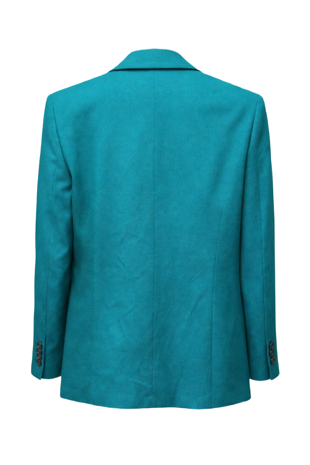 1980s Teal Wool Blazer - Back View