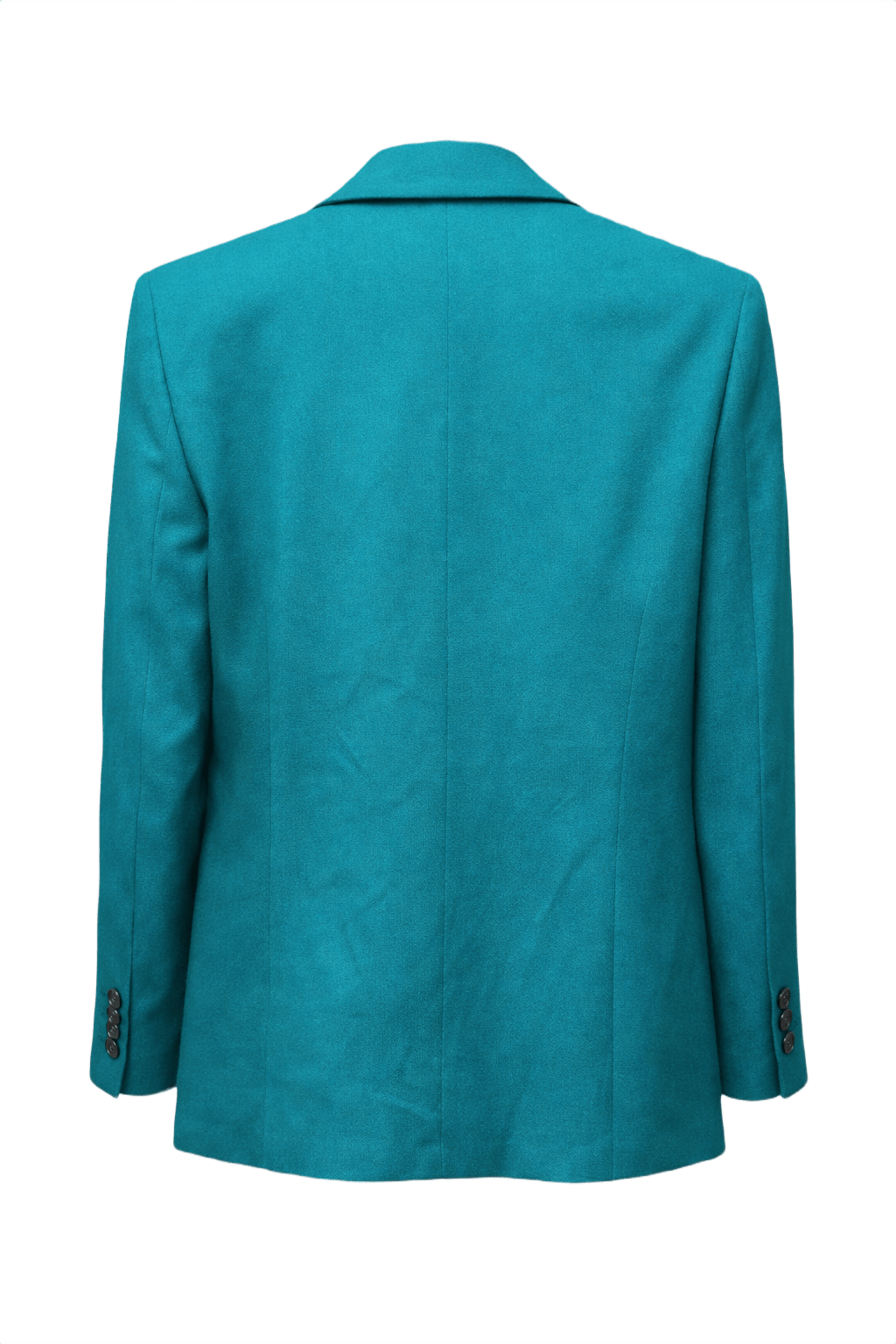 1980s Teal Wool Blazer - Back View