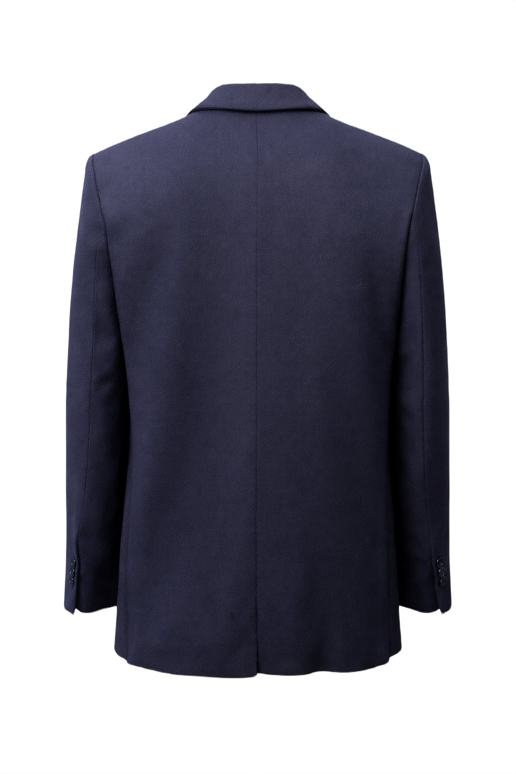 1980s Navy Blue Wool Blazer - Back View