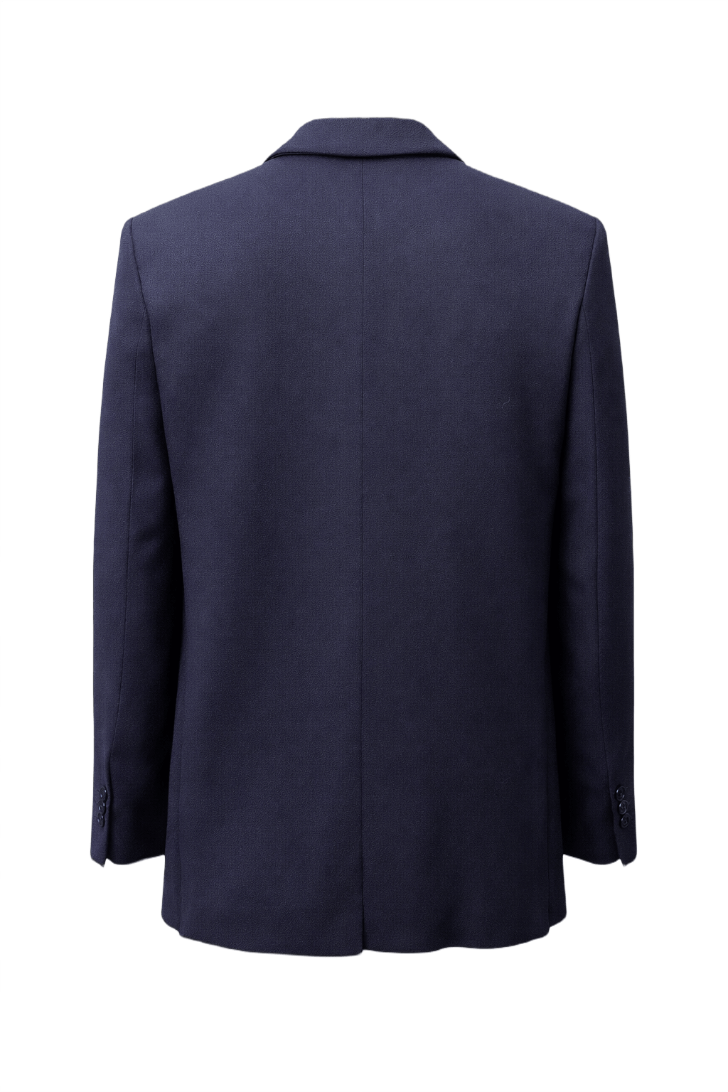 1980s Navy Blue Wool Blazer - Back View