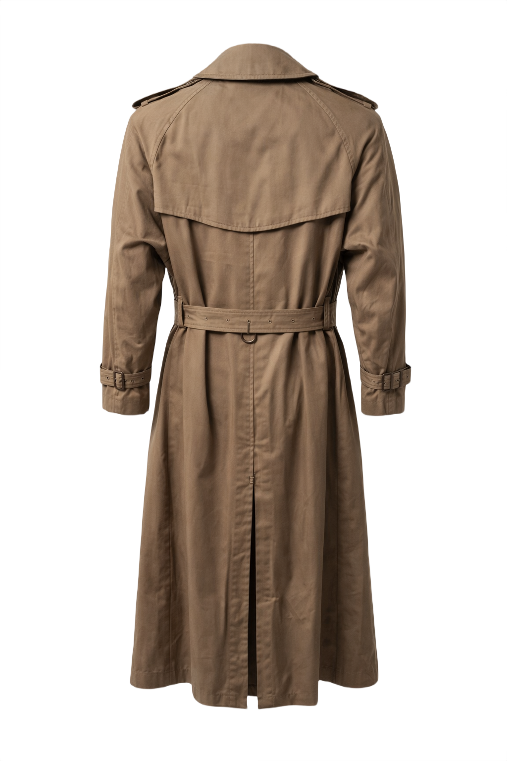 1980s Beige Cotton Trench Coat - Back View