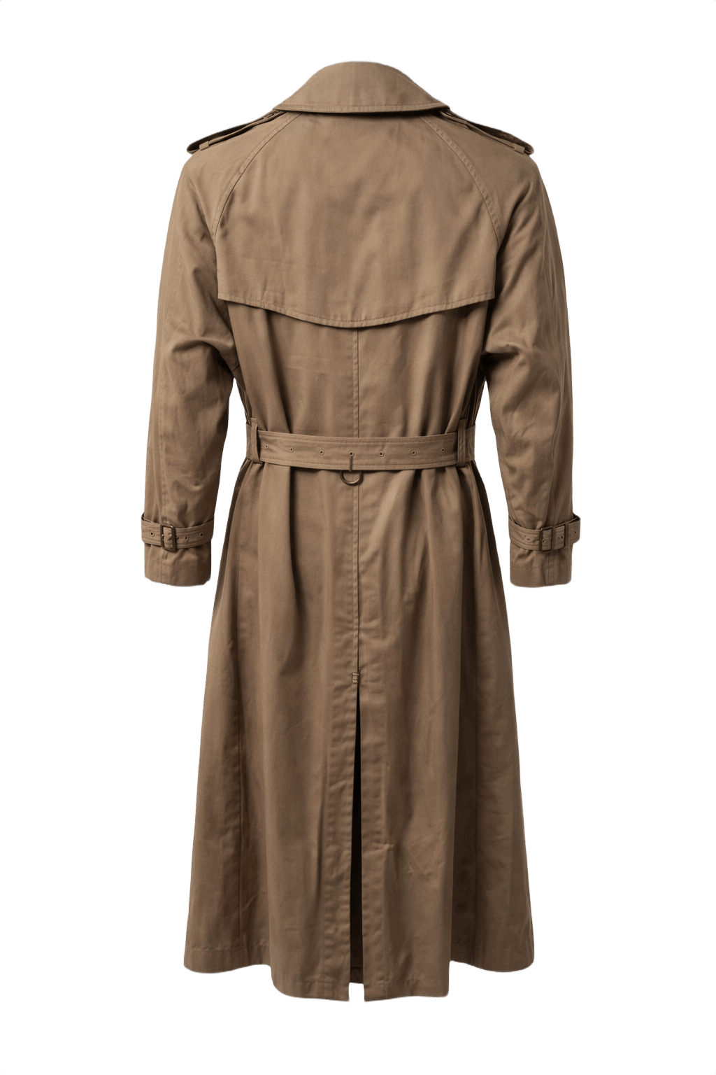 1980s Beige Cotton Trench Coat - Back View