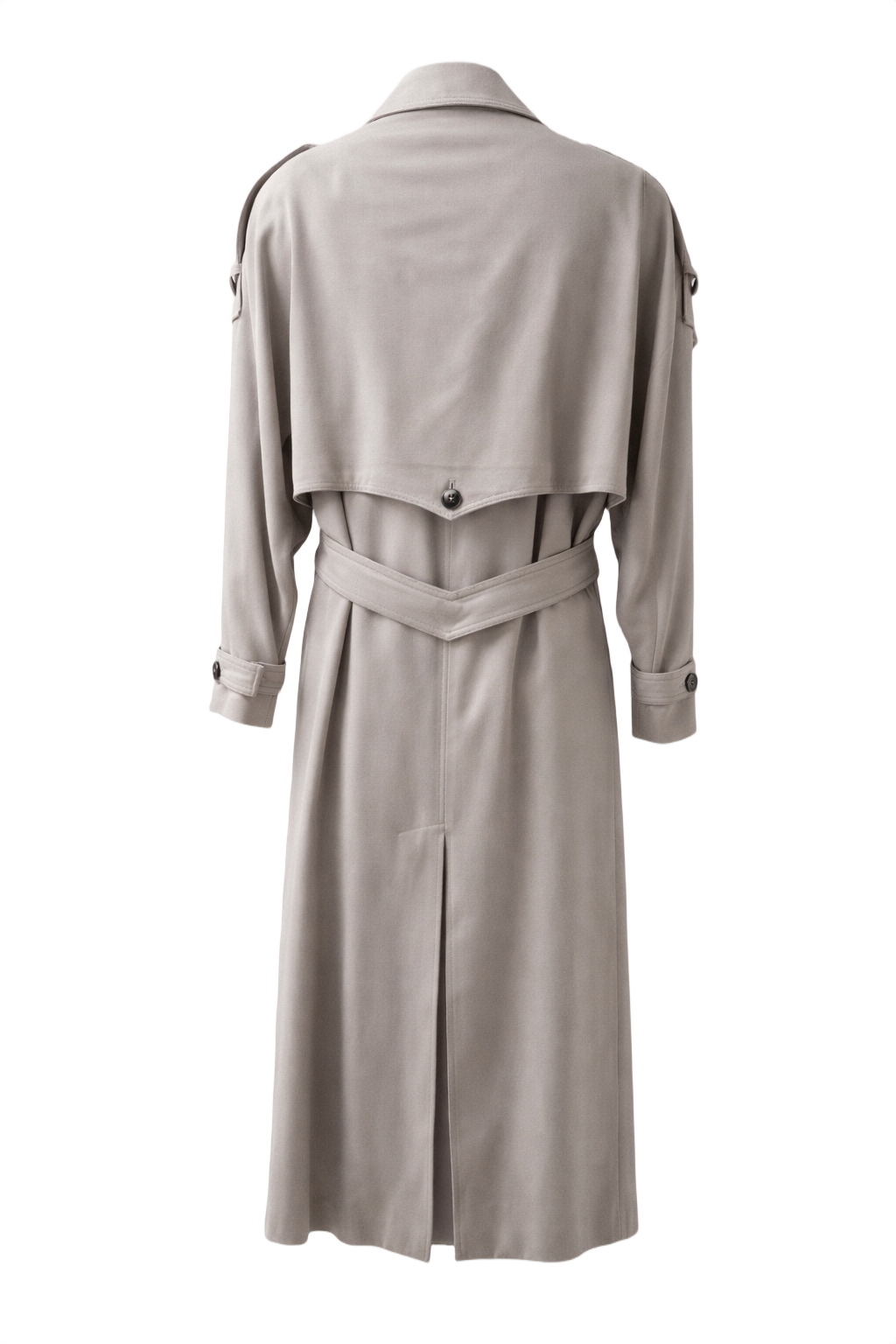 1980s Light Beige Cotton Blend Trench Coat - Back View