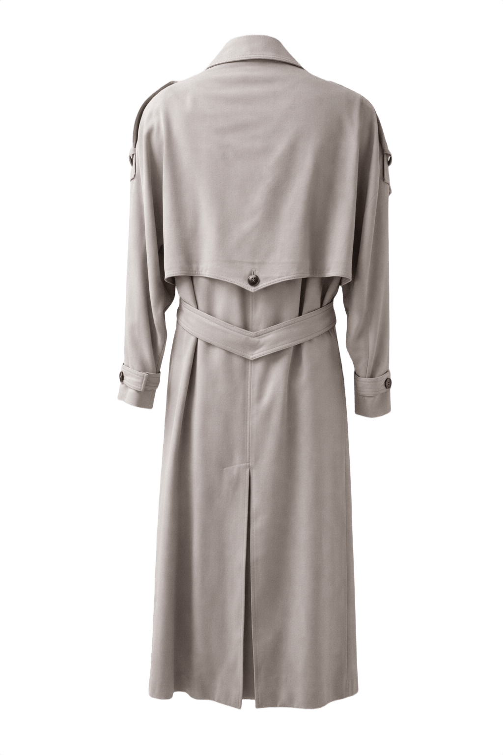 1980s Light Beige Cotton Blend Trench Coat - Back View