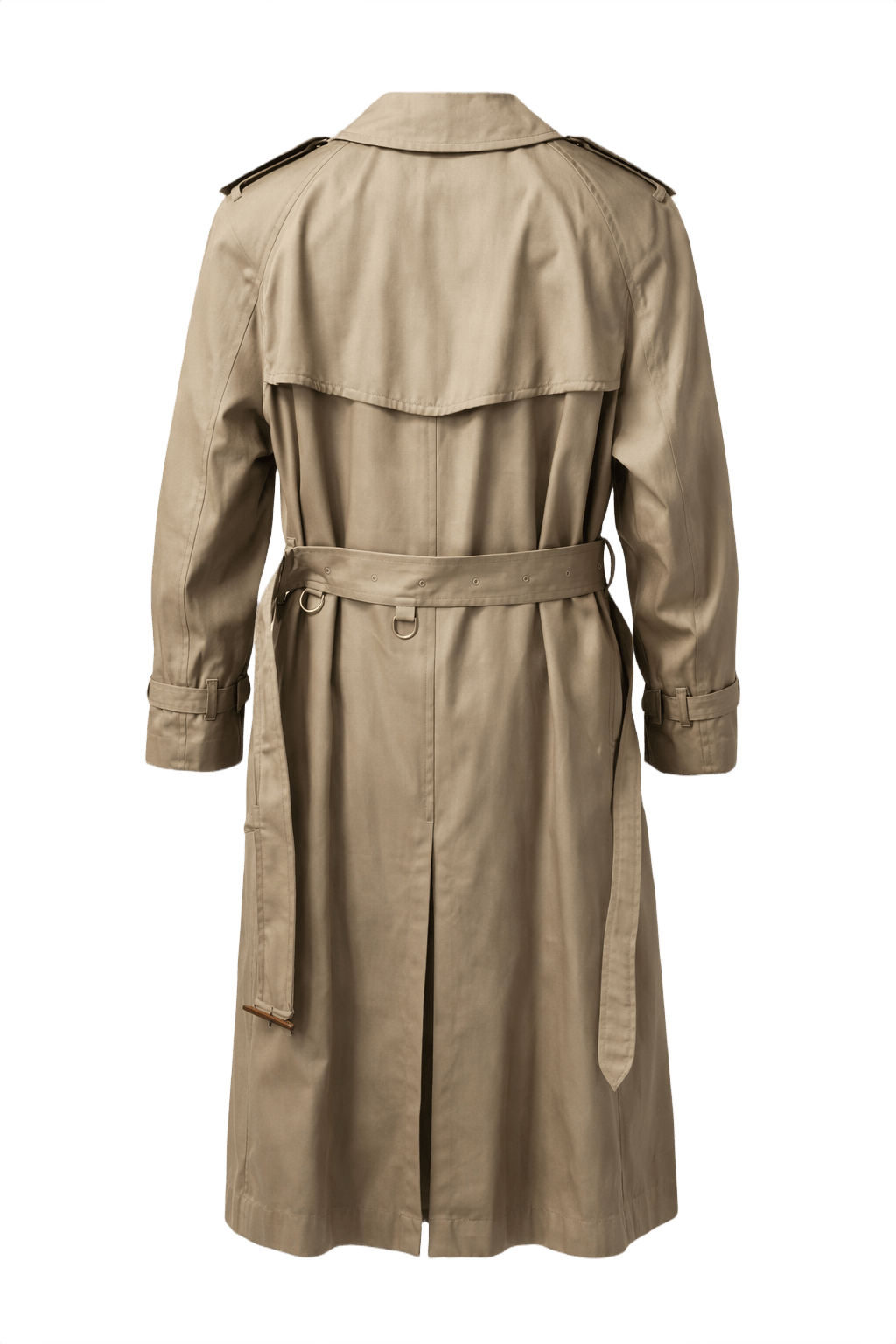 1980s Beige Cotton Trench Coat - Back View