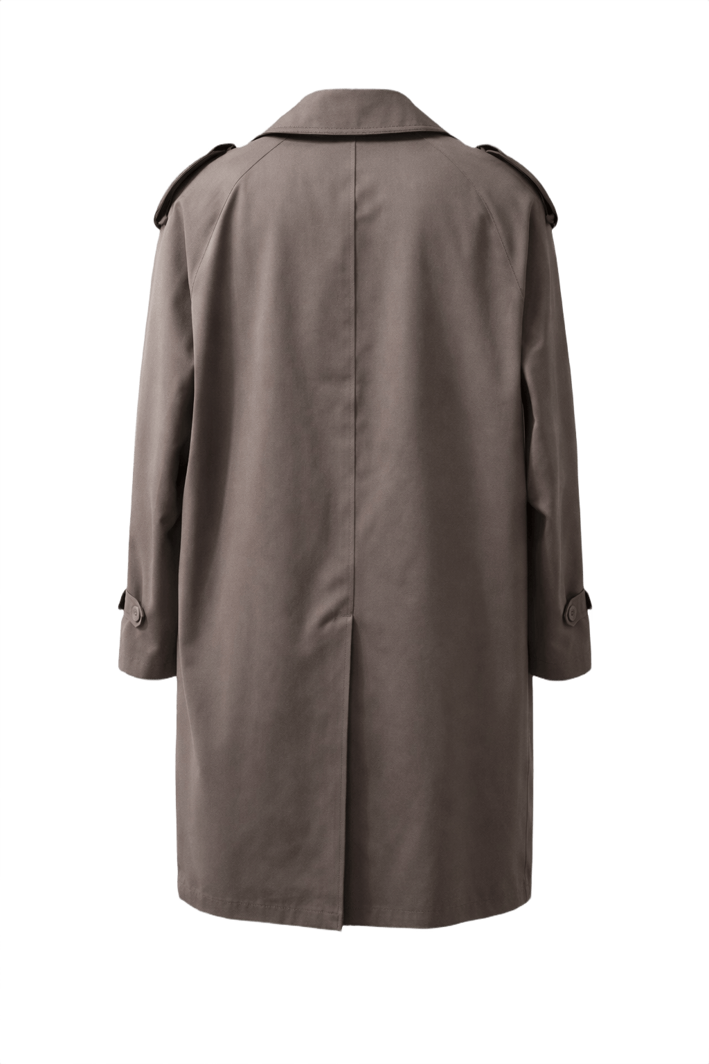 1980s Taupe Cotton Trench Coat - Back View