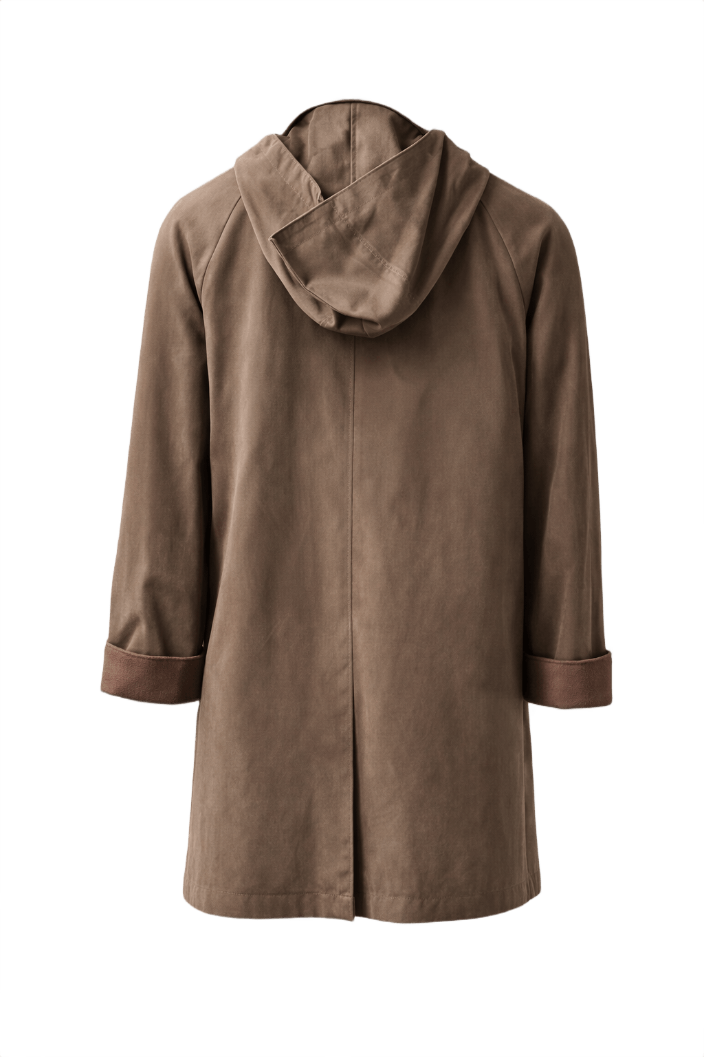 1980s Brown Cotton Coat - Back View