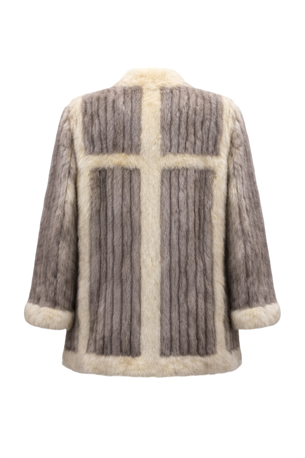 1980s Grey Fur Coat - Back View