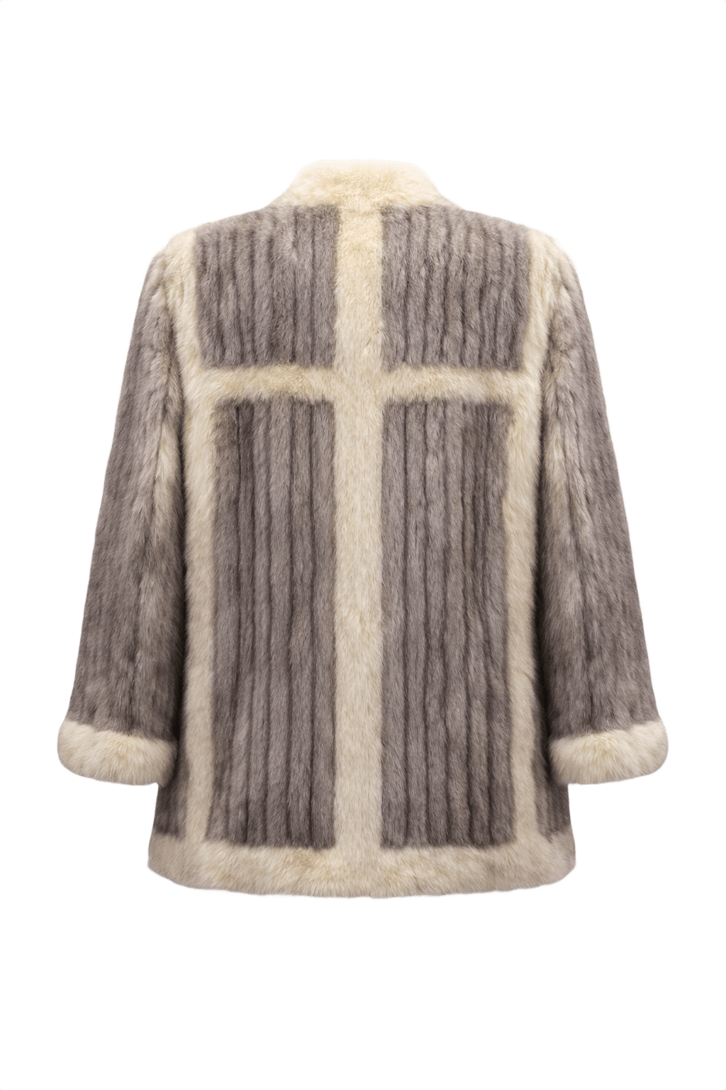 1980s Grey Fur Coat - Back View
