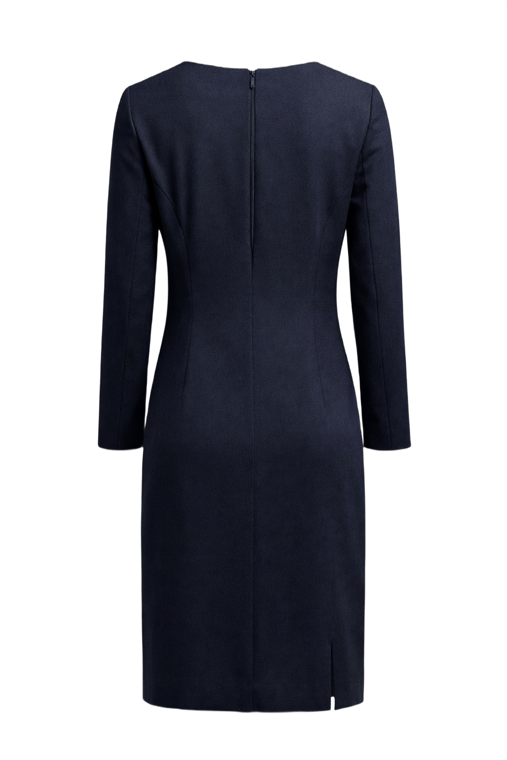 1990s Black Wool Dress - Back View