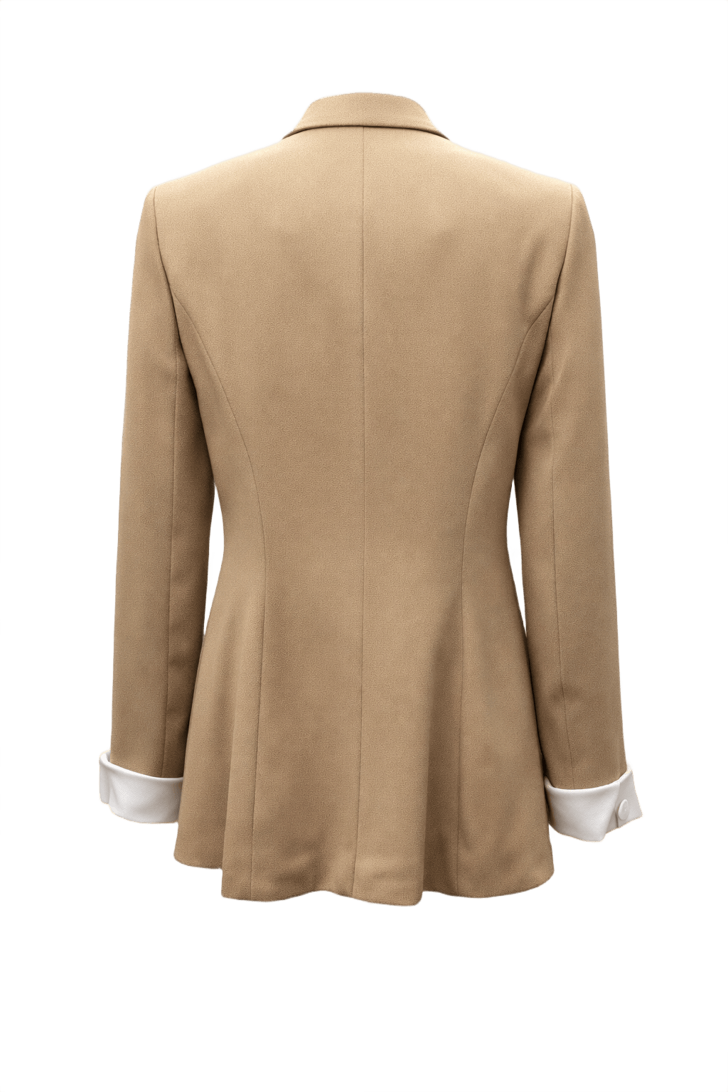 1980s Beige Smooth Blazer - Back View