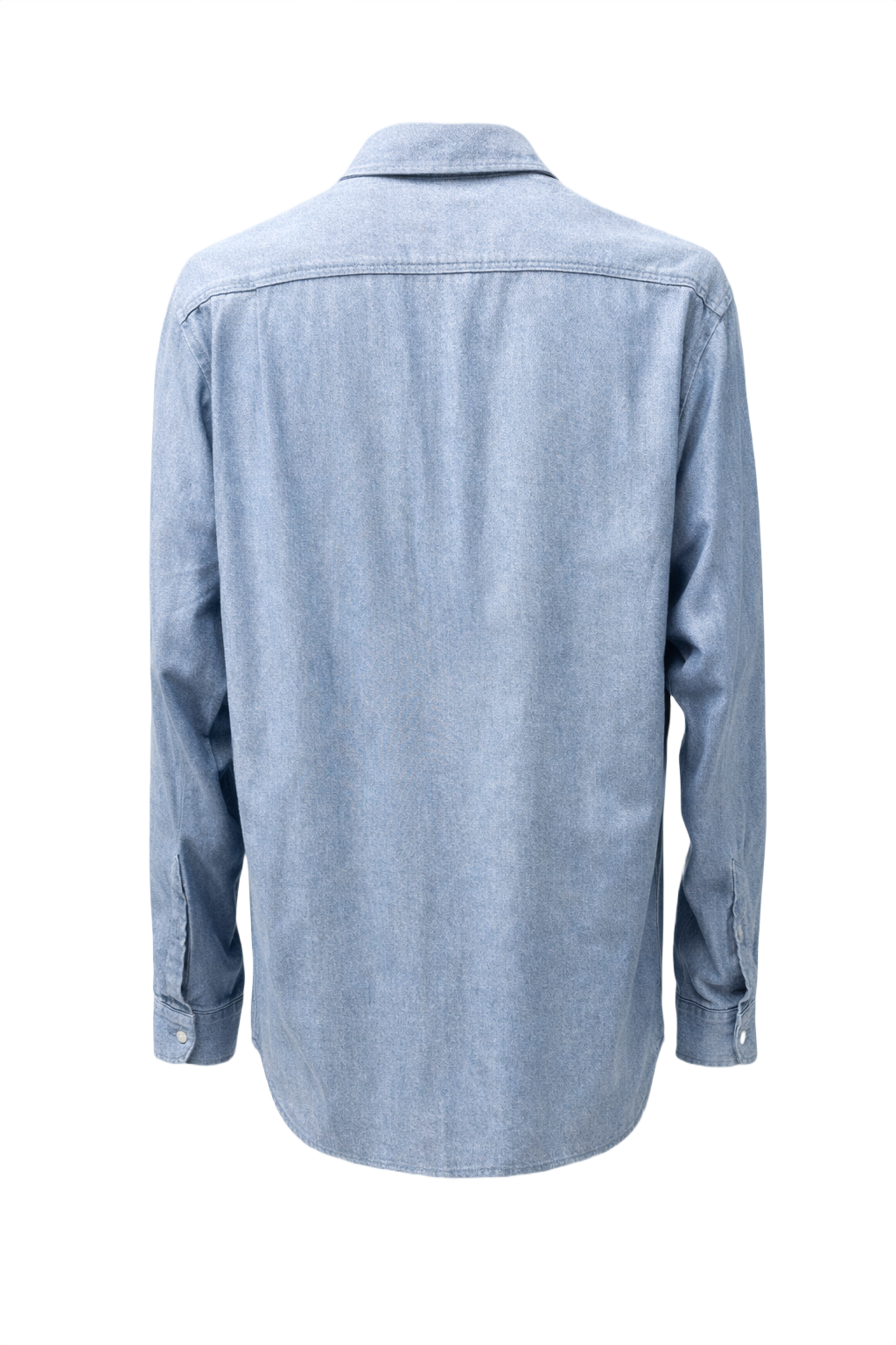 1990s Light Denim Blue Cotton Shirt - Back View
