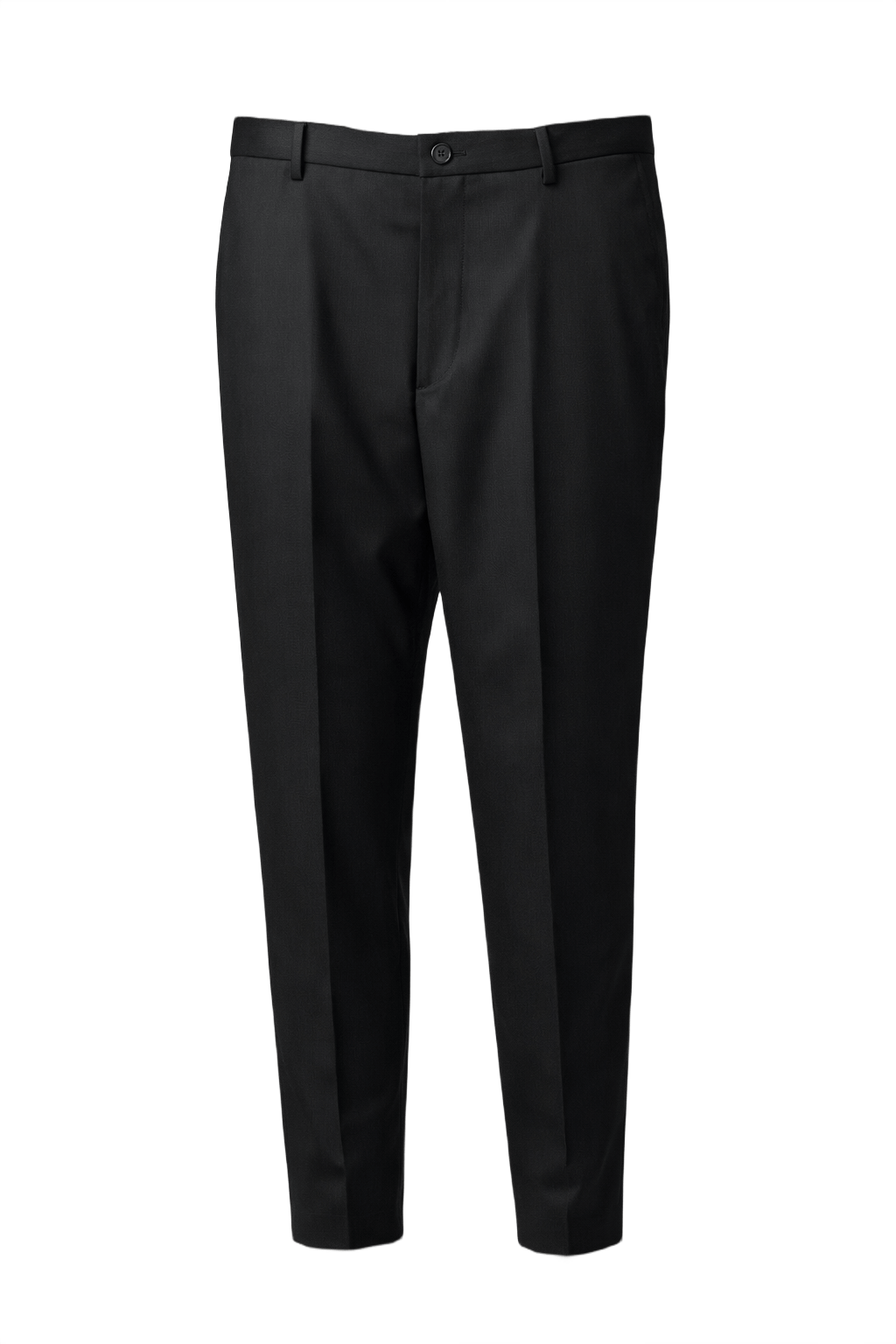 1990s Black Wool-Blend Trousers - Front View