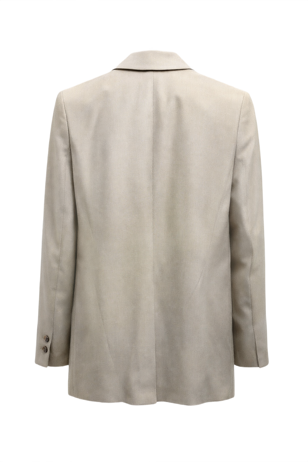 1980s Beige Wool Blazer - Back View