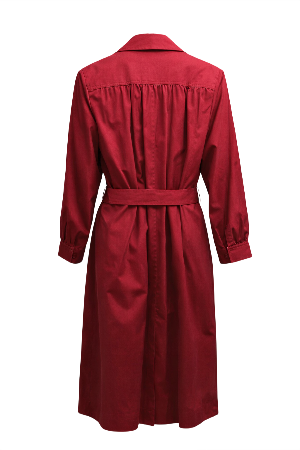 1980s Deep Fuchsia Cotton Coat - Back View