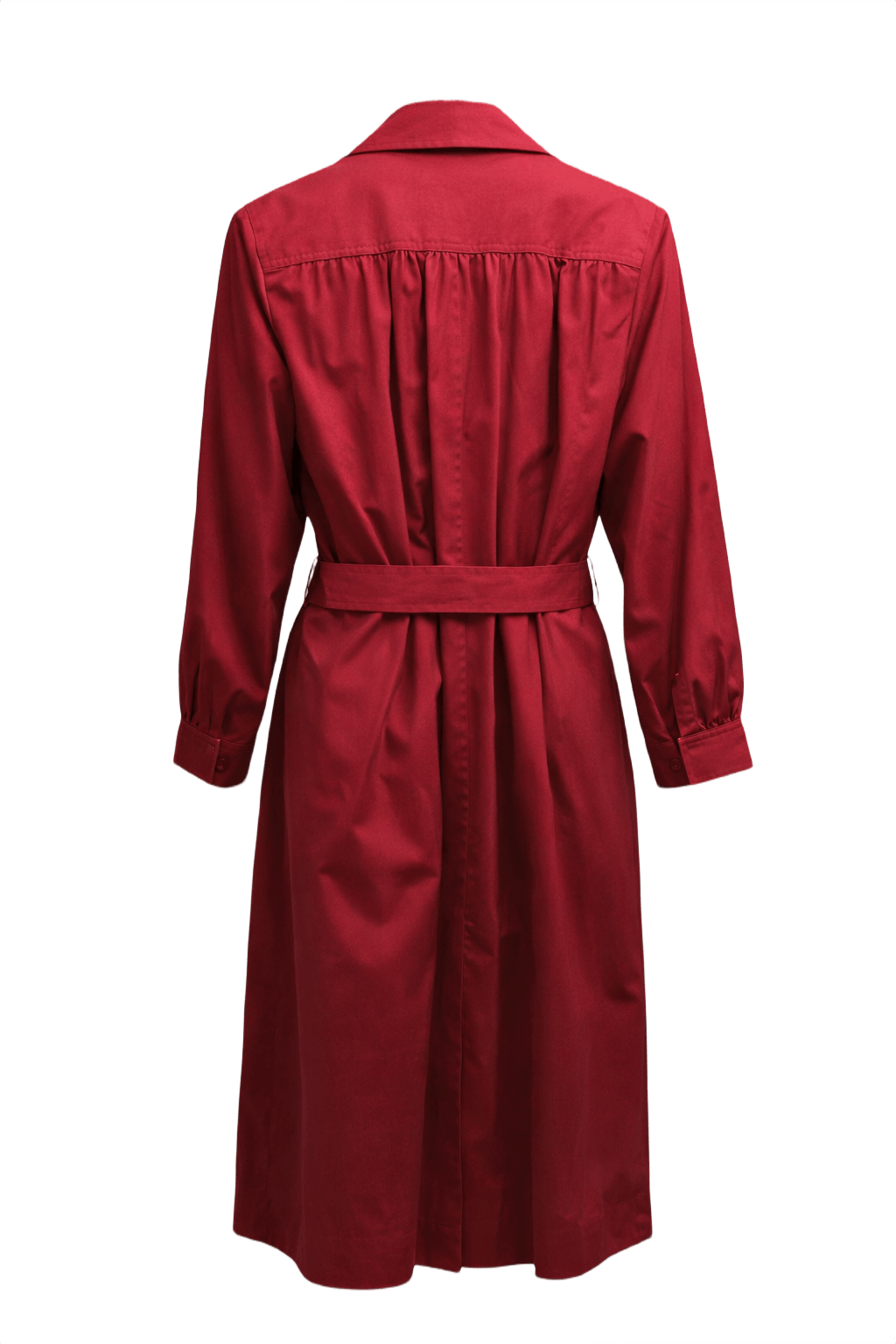 1980s Deep Fuchsia Cotton Coat - Back View
