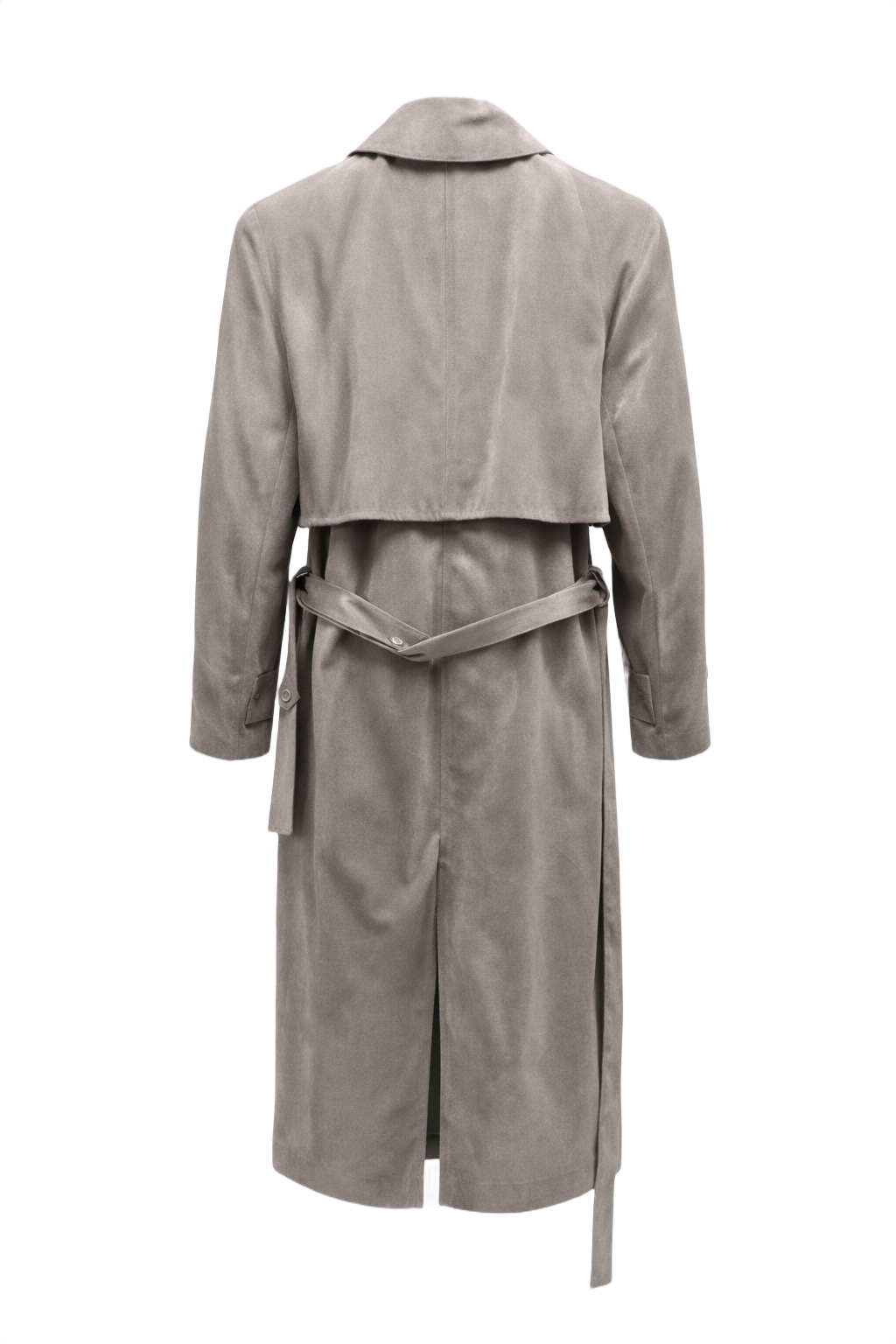 1980s Grey Cotton Trench Coat - Back View