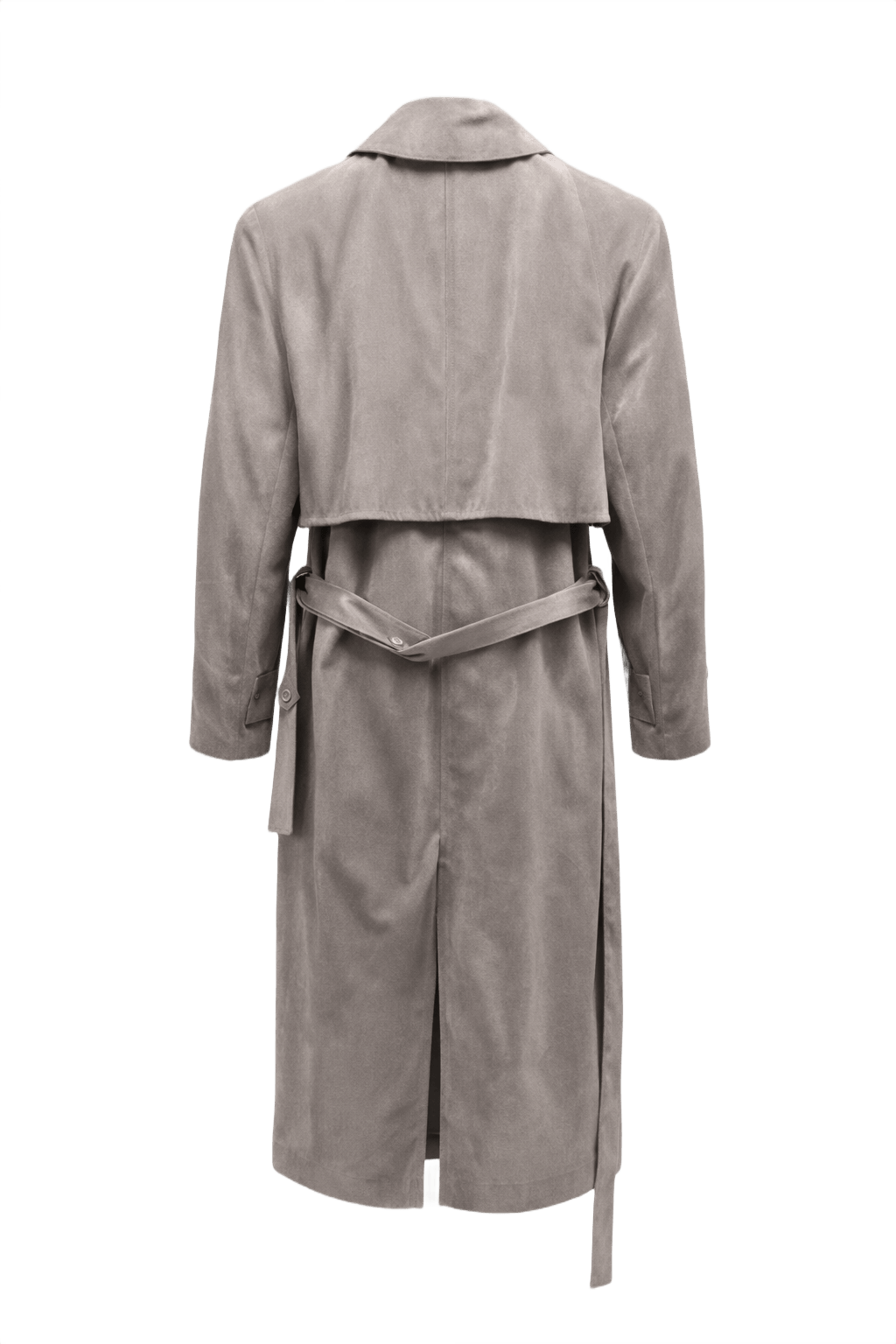 1980s Grey Cotton Trench Coat - Back View