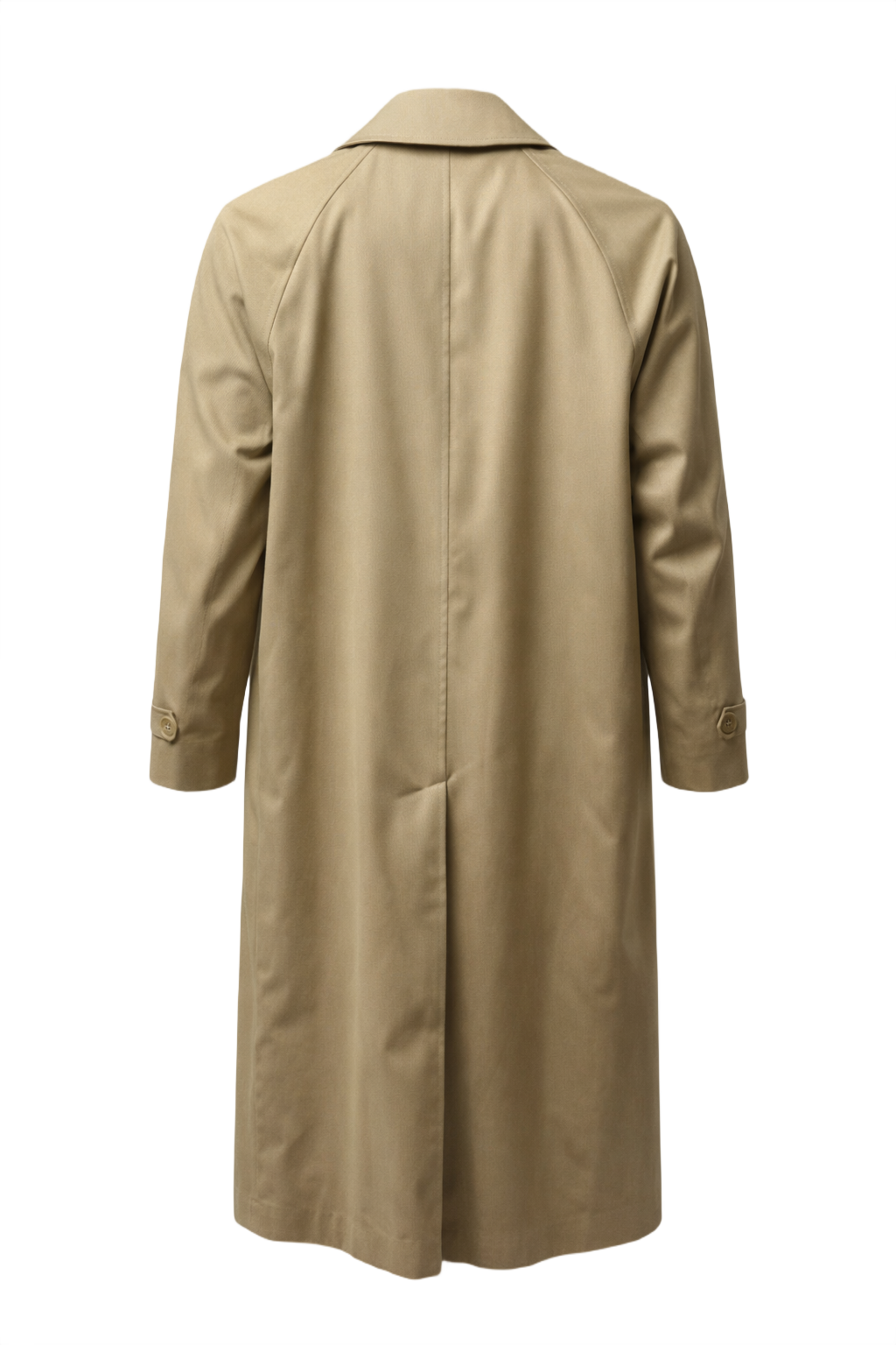 1980s Khaki Cotton Coat - Back View
