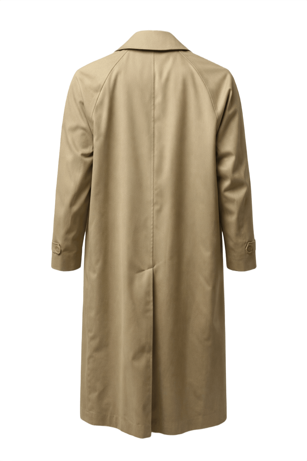 1980s Khaki Cotton Coat - Back View