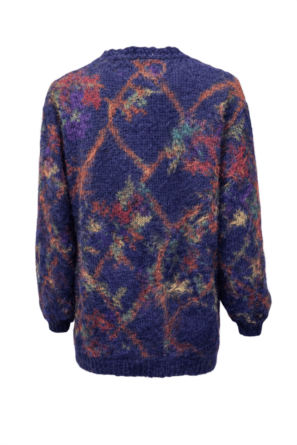 1980s Deep Navy Mohair Cardigan - Back View