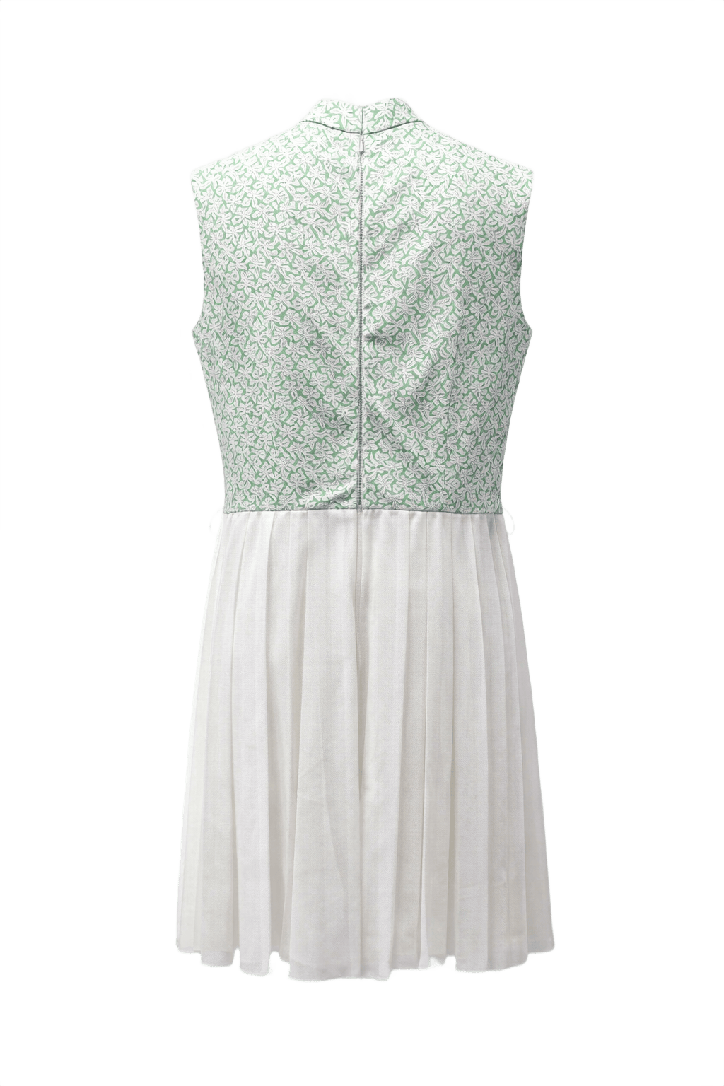 1960s Green Cotton Blend Dress - Back View