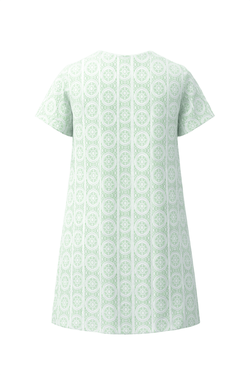 1960s Green Cotton Shift Dress - Back View