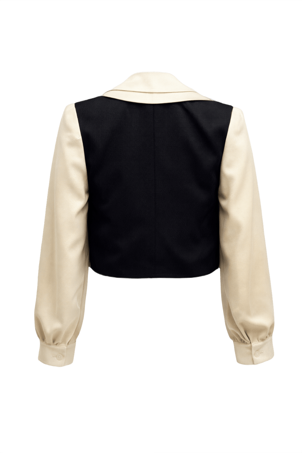 1980s Cream Polyester Jacket - Back View