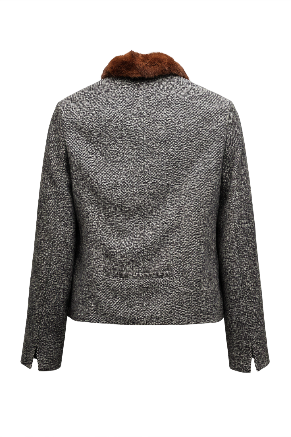 1960s Gray Wool Jacket - Back View