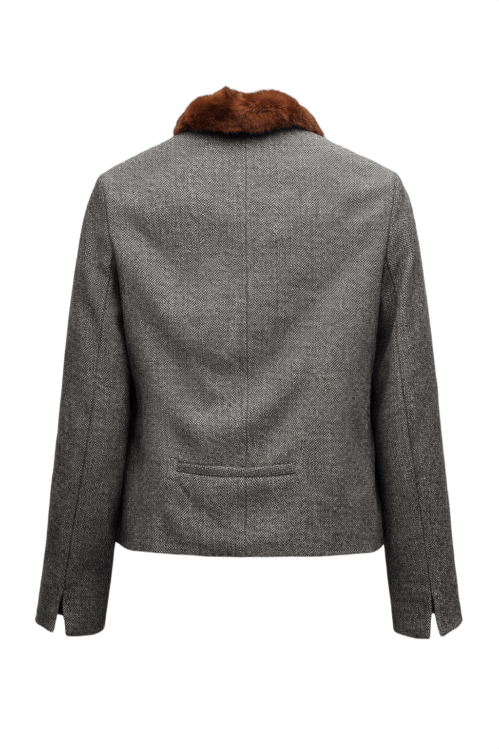 1960s Gray Wool Jacket - Back View