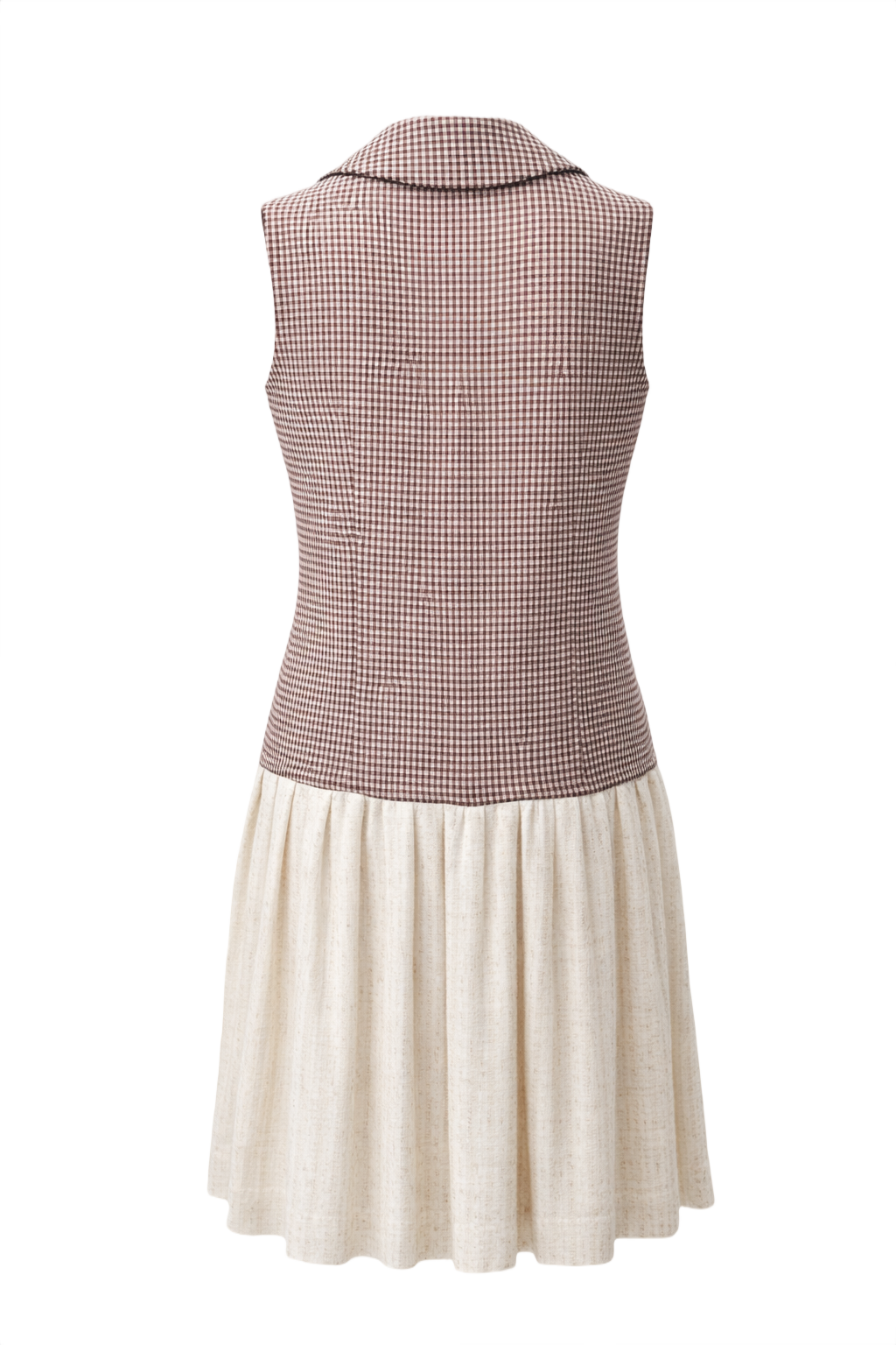 1960s Brown Cotton Dress - Back View