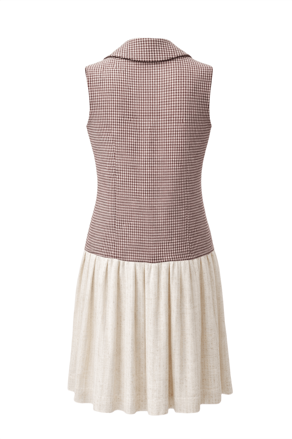 1960s Brown Cotton Dress - Back View