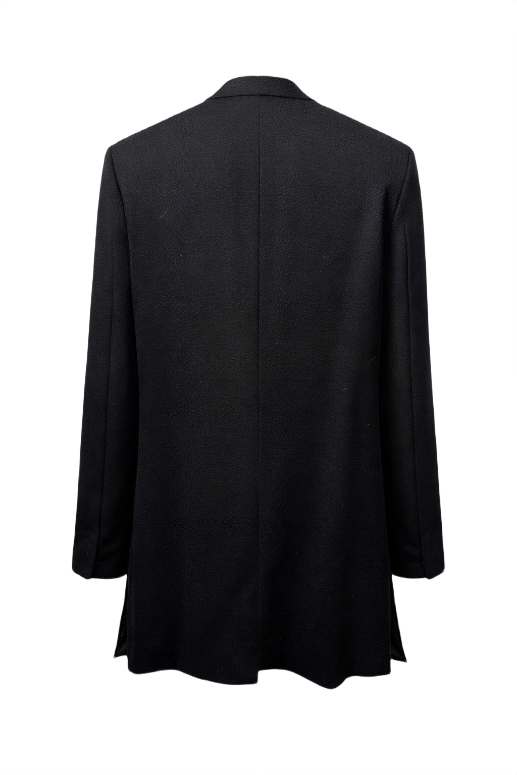 1980s Black Wool Coat - Back View