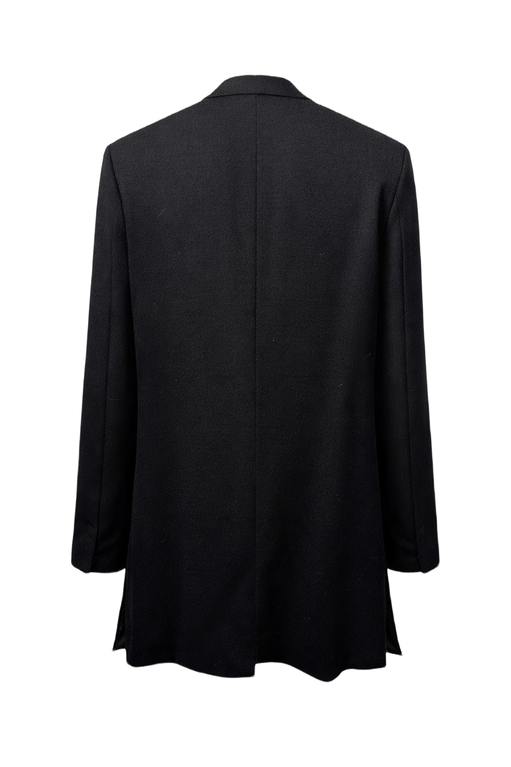 1980s Black Wool Coat - Back View