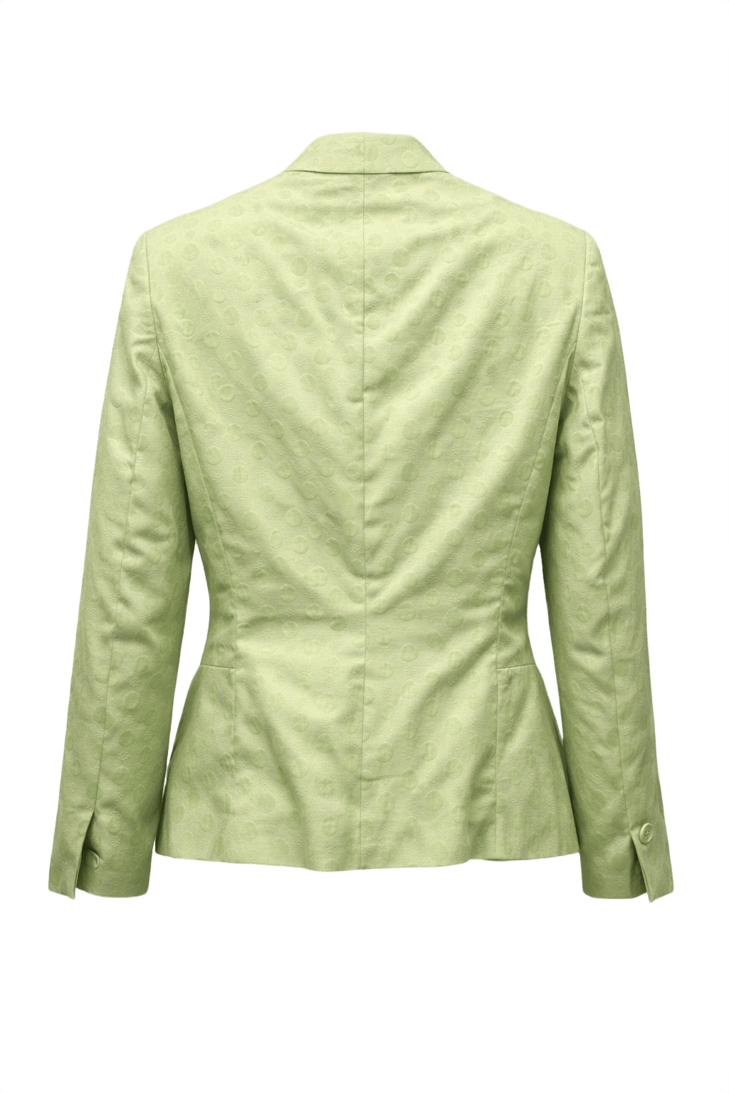 1980s Light Green Silk Blazer - Back View