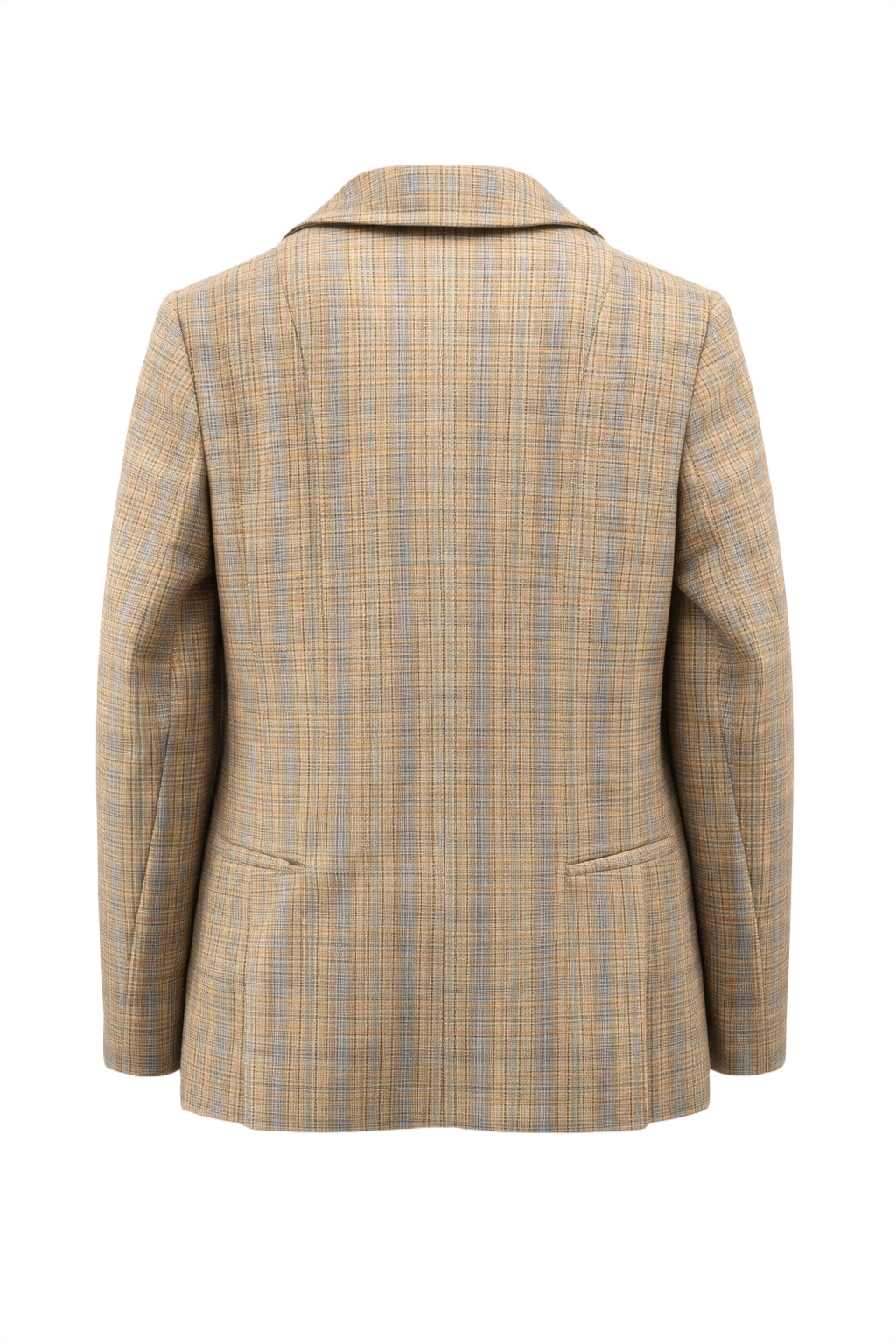 1970s Beige Wool Blazer - Back View