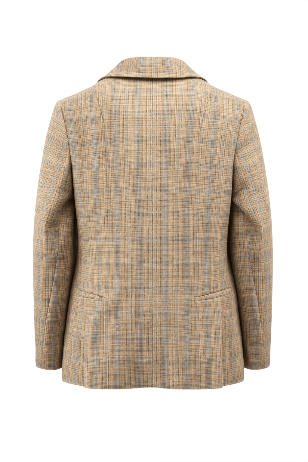 1970s Beige Wool Blazer - Back View
