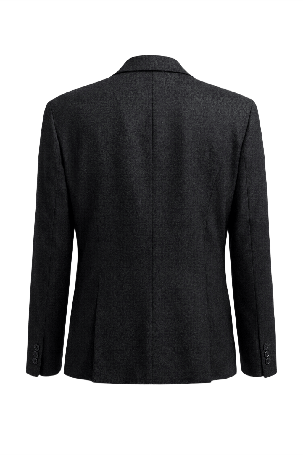 1980s Black Wool Blend Blazer - Back View