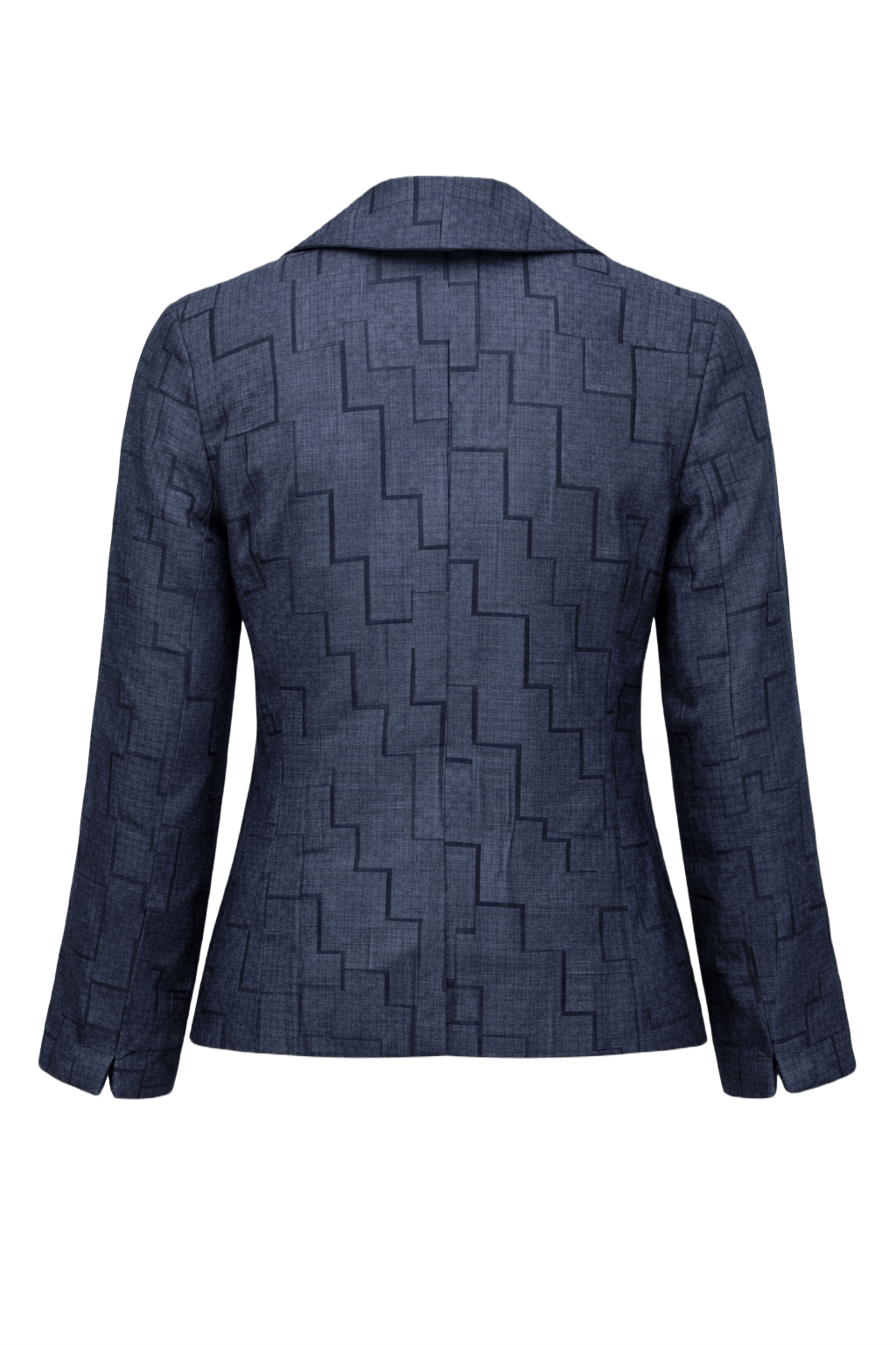 1980s Navy Blue Cotton Blend Blazer - Back View