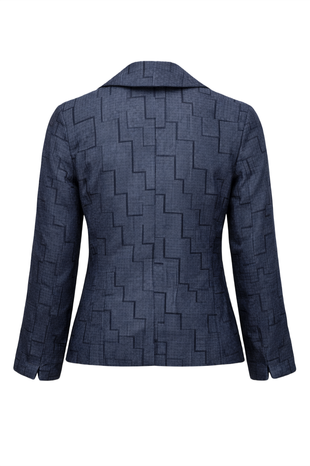 1980s Navy Blue Cotton Blend Blazer - Back View