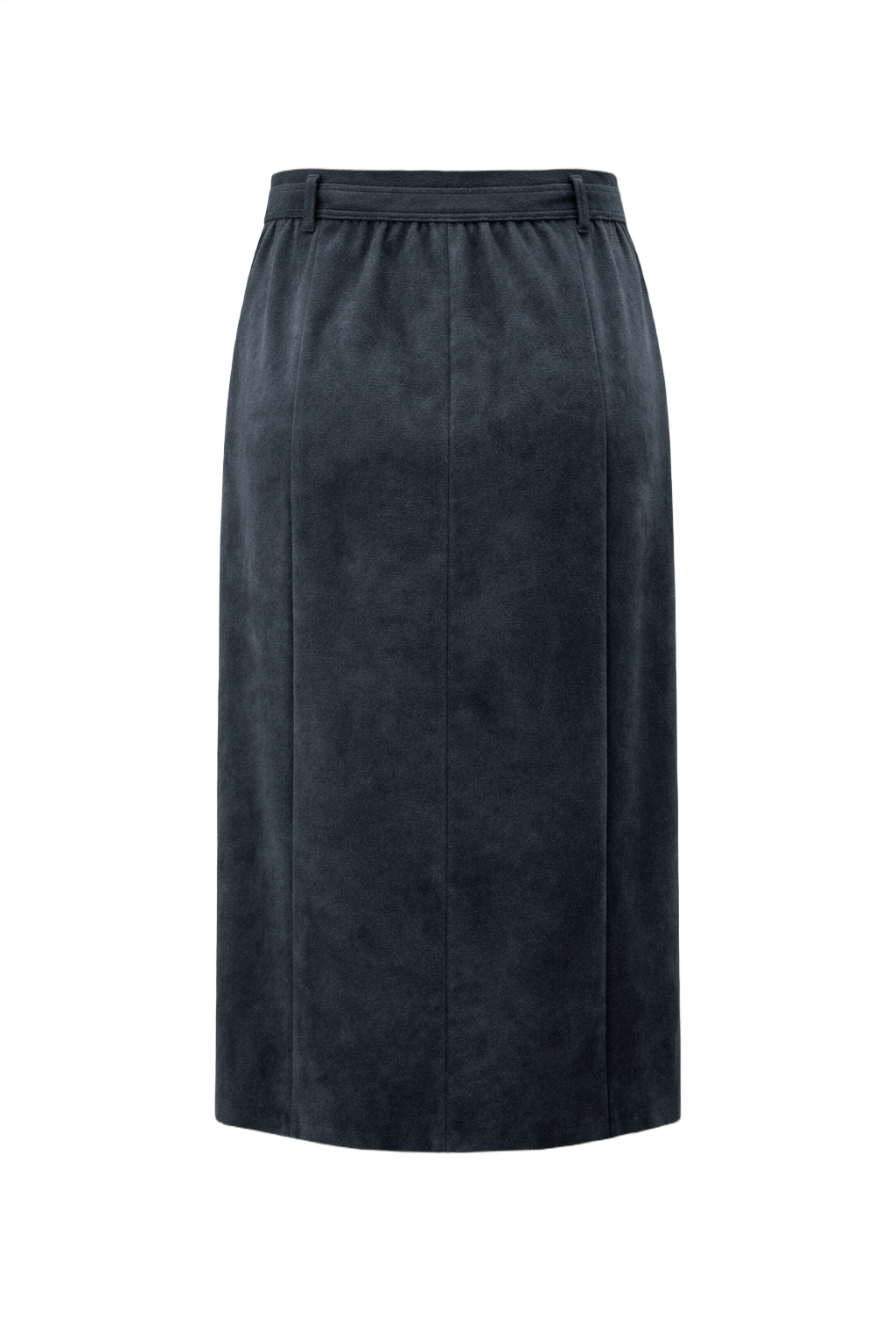 1970s Dark Navy Suede Skirt - Back View