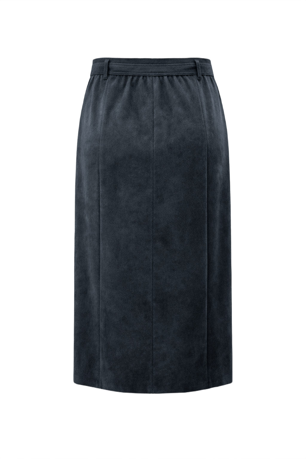 1970s Dark Navy Suede Skirt - Back View