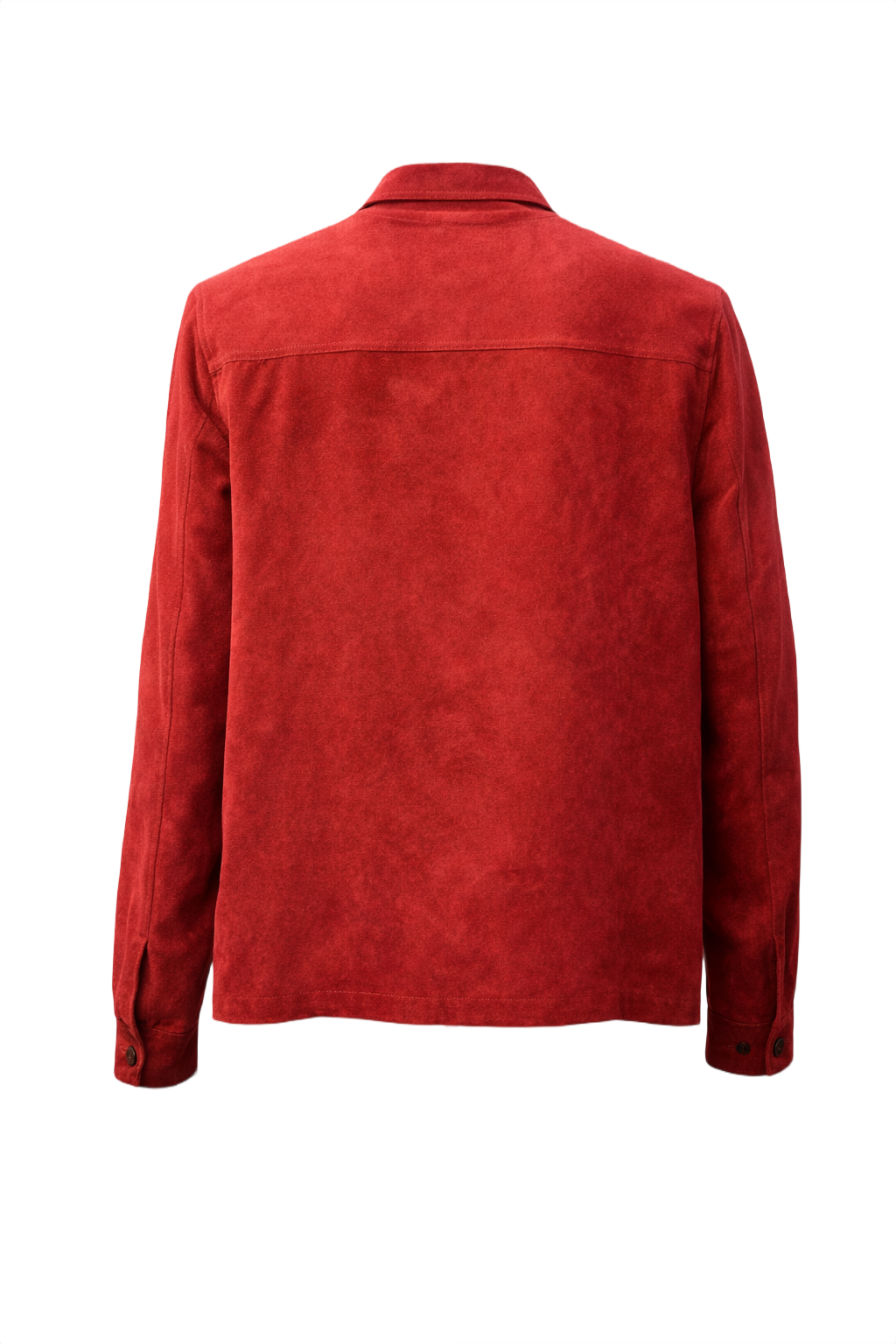 1980s Vivid Red Suede Jacket - Back View